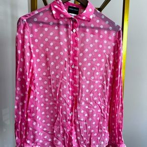 Georgio Armani Vintage Coral Sheer Blouse